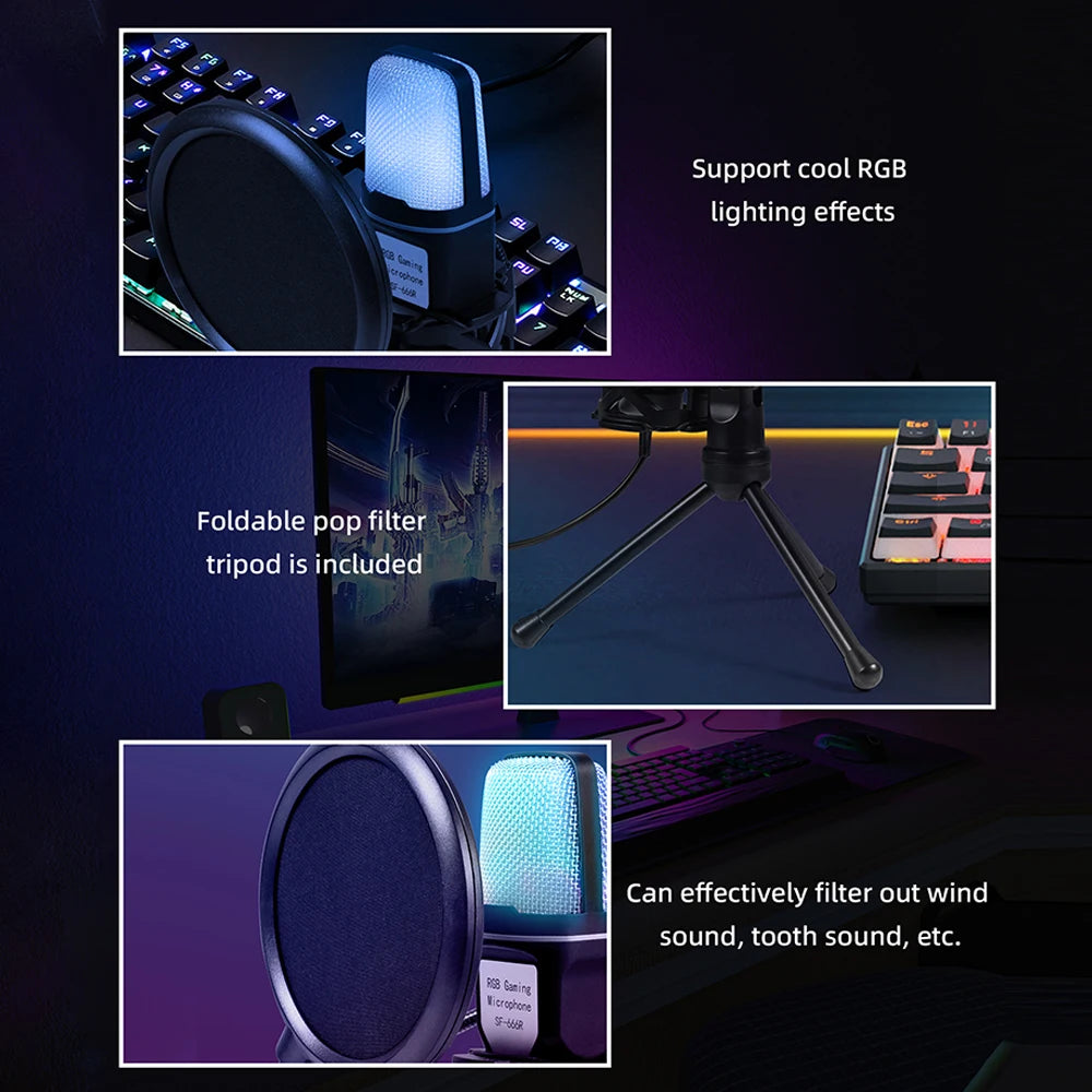 Gearfrag SF-666R RGB Gaming Microphone