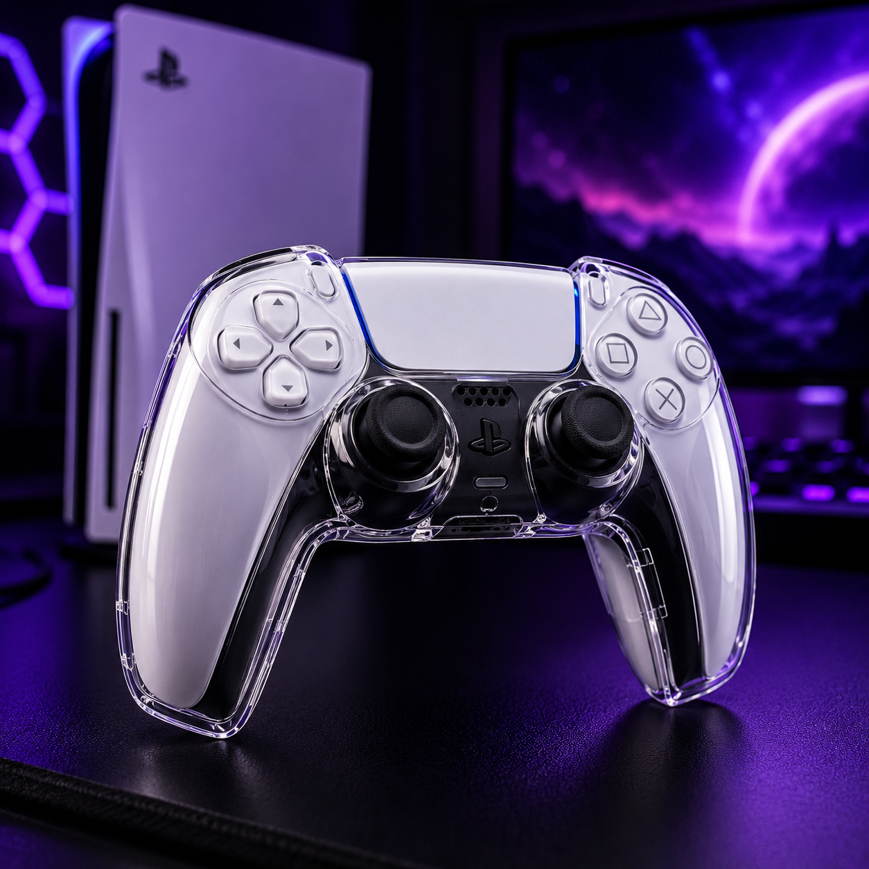 GEARFRAG Crystal Clear Controller Case — PS5