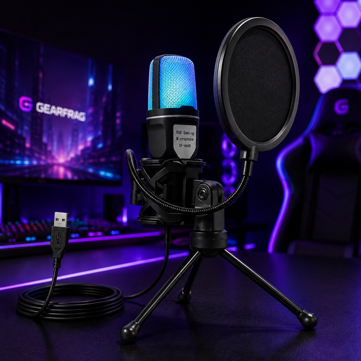 SF-666R RGB Gaming Microphone