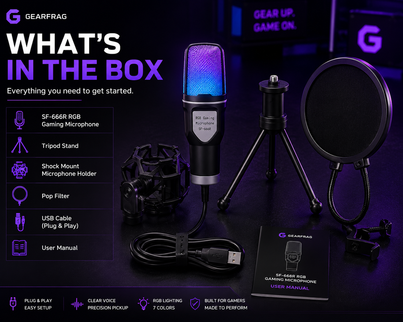 SF-666R RGB Gaming Microphone