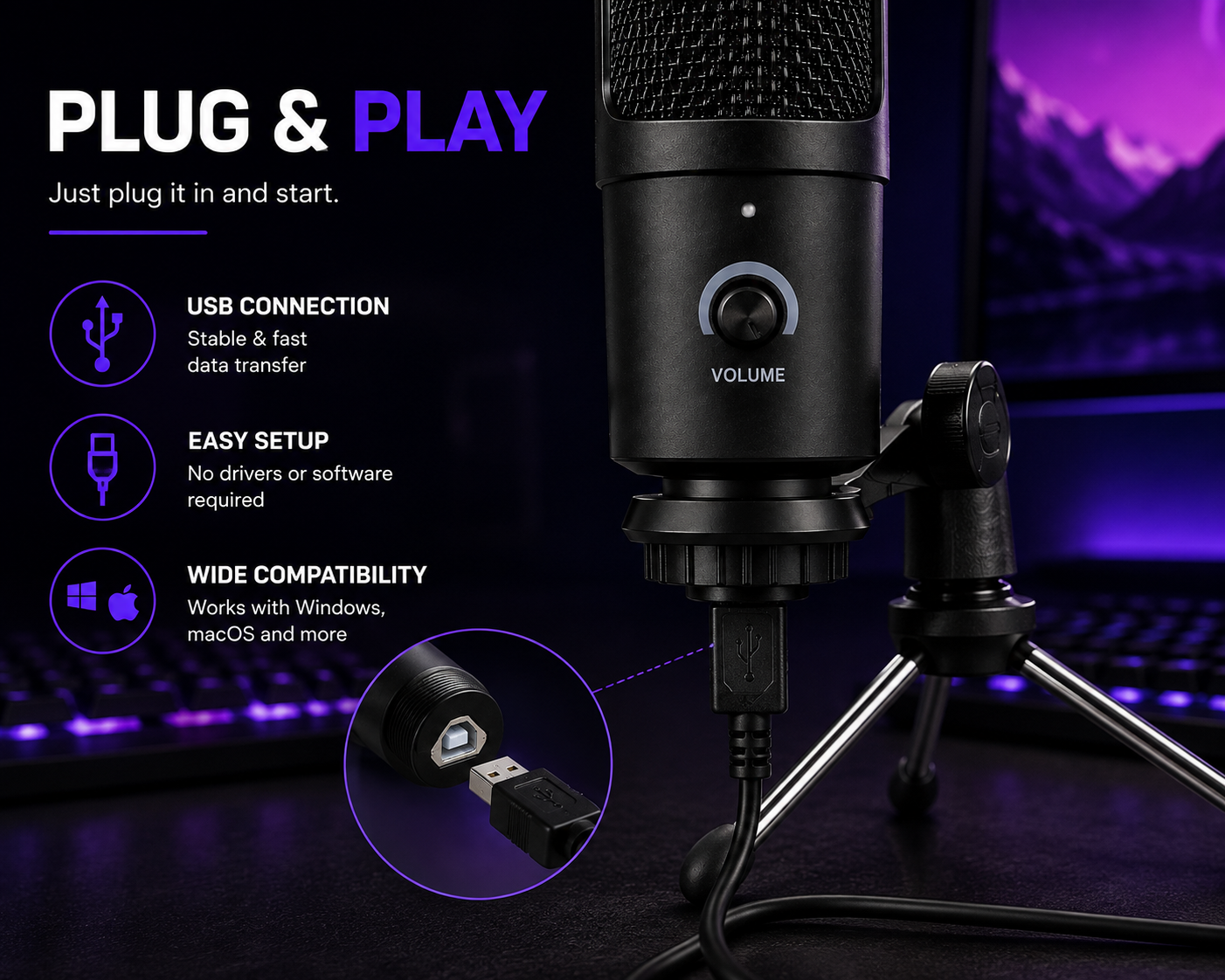 GEARFRAG Professional USB Condenser Microphone