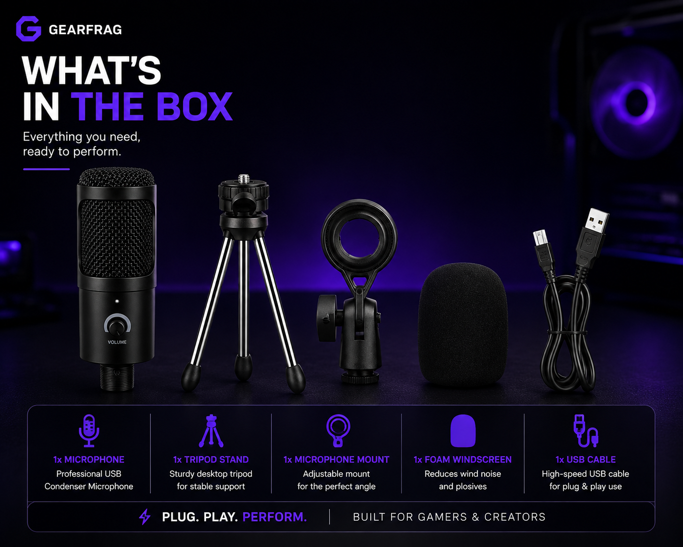 GEARFRAG Professional USB Condenser Microphone