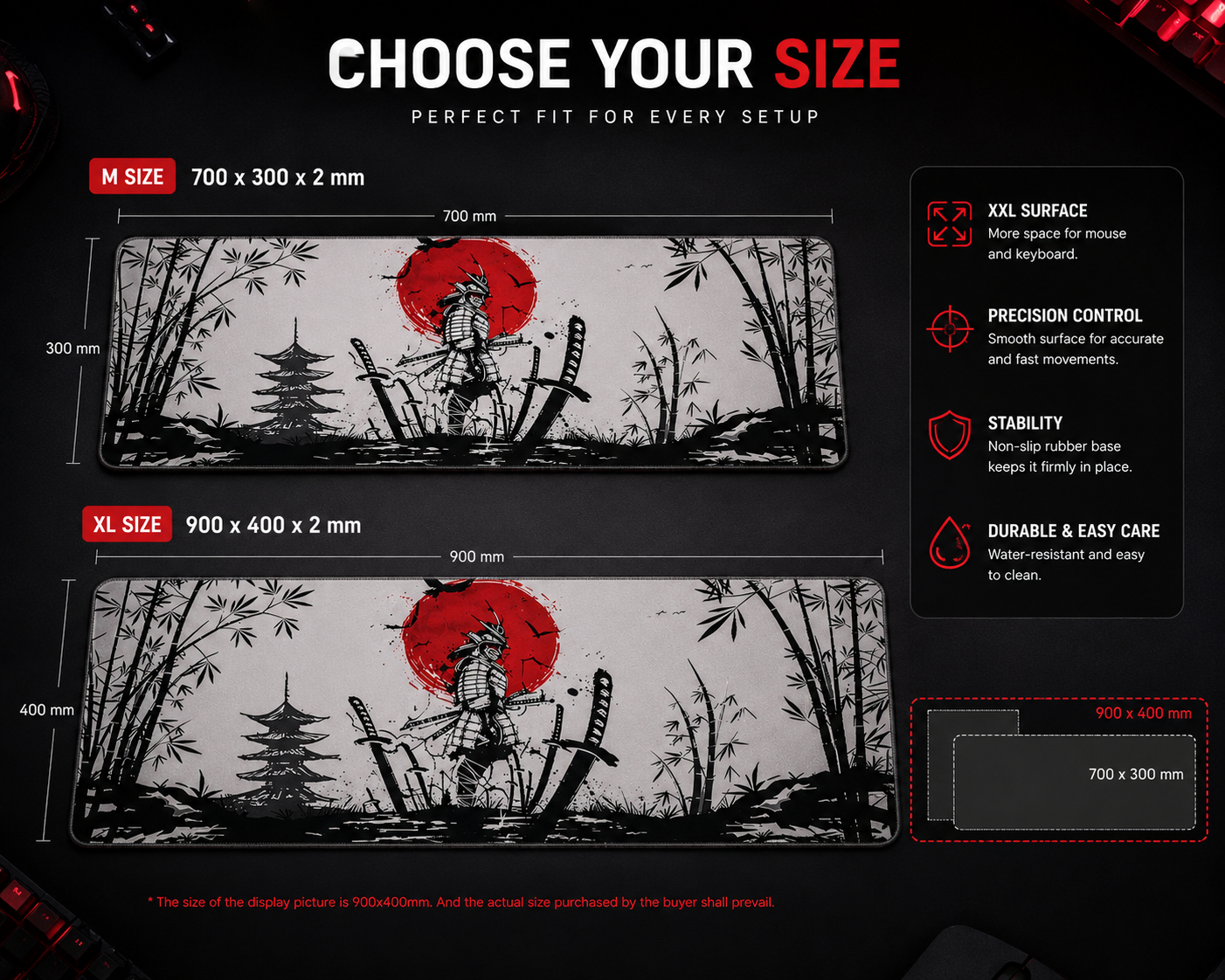 GEARFRAG Samurai XXL Gaming Mouse Pad