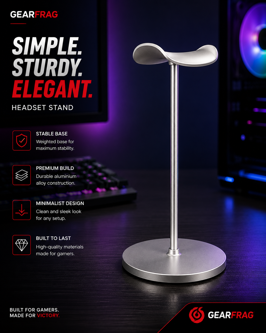 GEARFRAG Aluminum Gaming Headset Stand