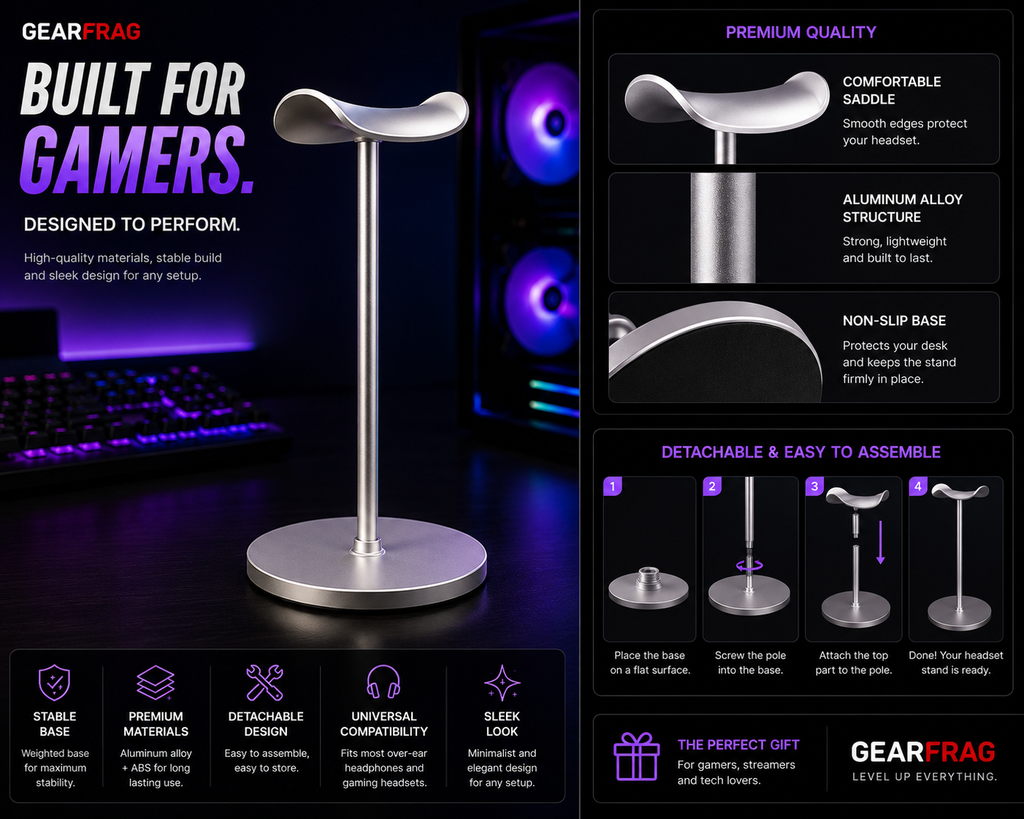 GEARFRAG Aluminum Gaming Headset Stand