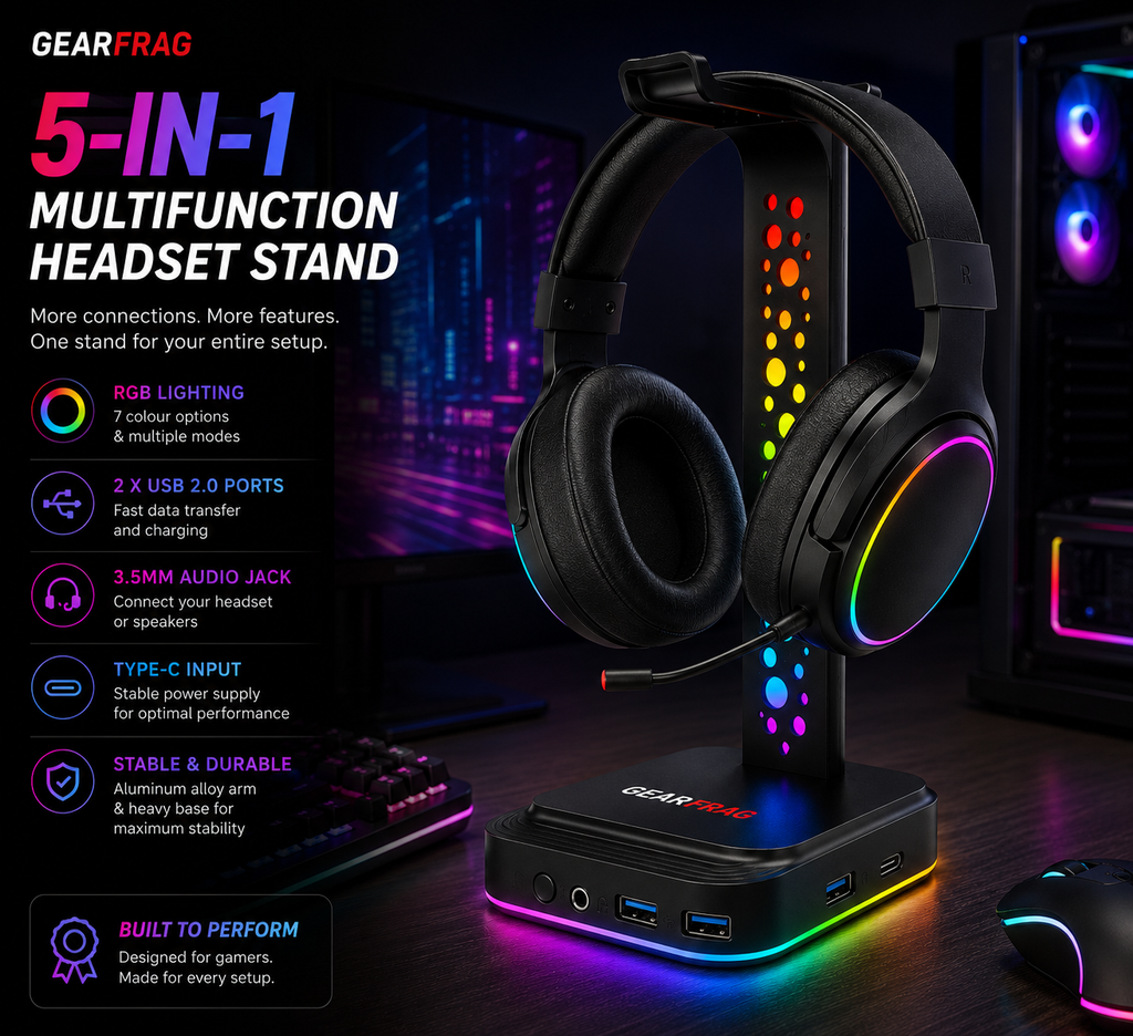 GEARFRAG 5-in-1 RGB Headset Stand