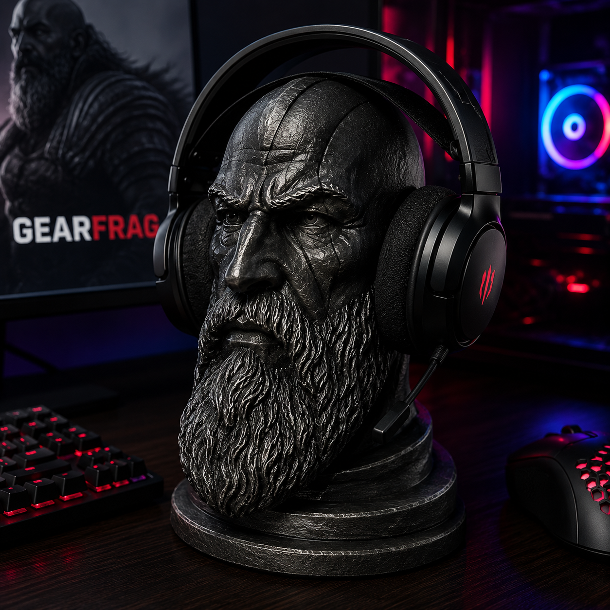 GEARFRAG Warrior Head Headset Stand