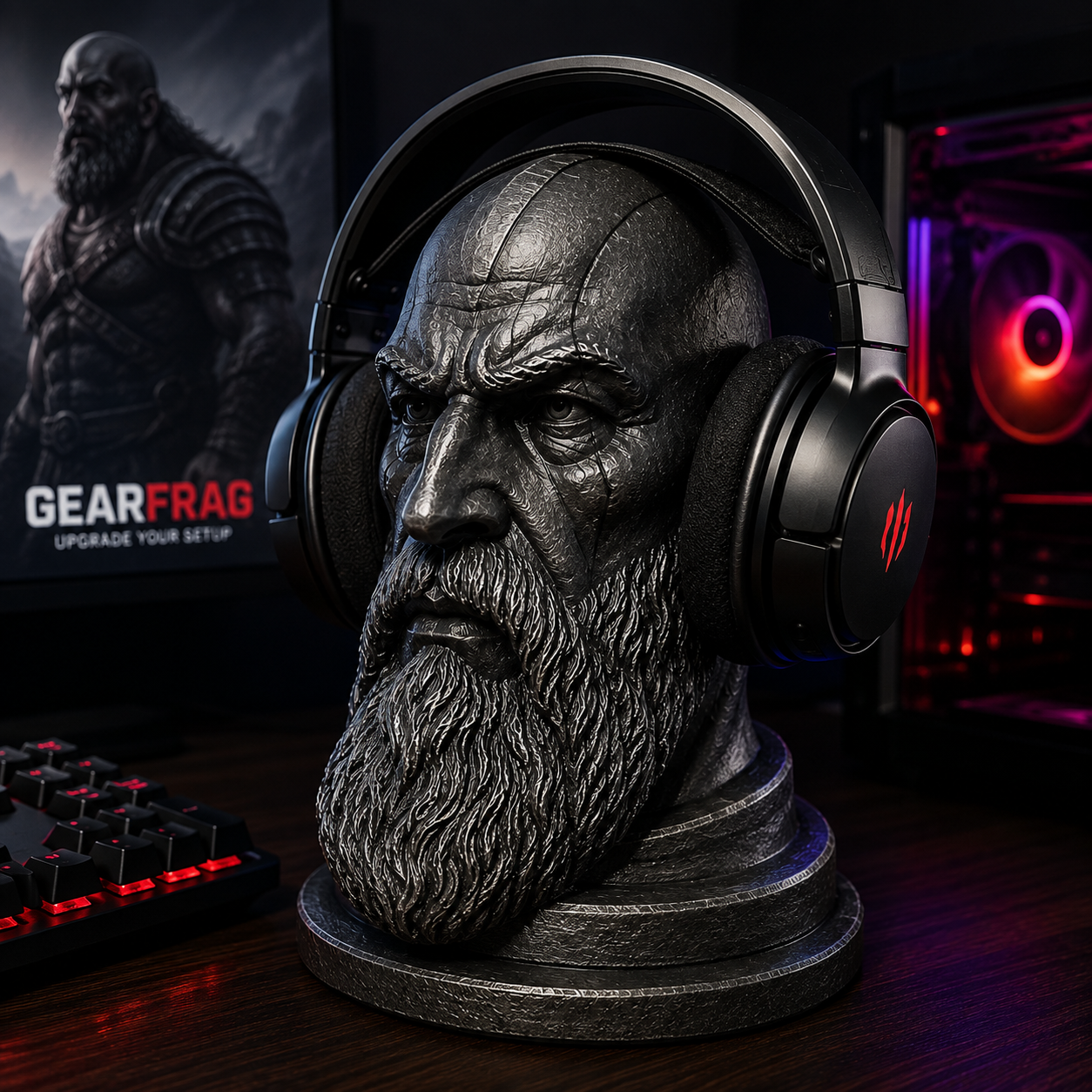 GEARFRAG Warrior Head Headset Stand