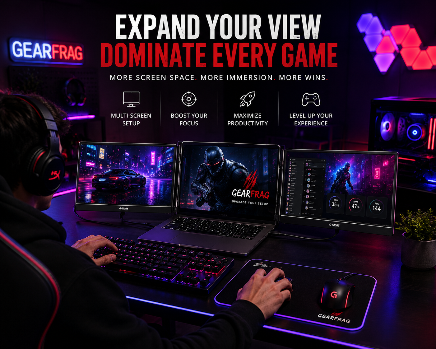 GEARFRAG Multi-Screen Pro – FHD Monitor Extender