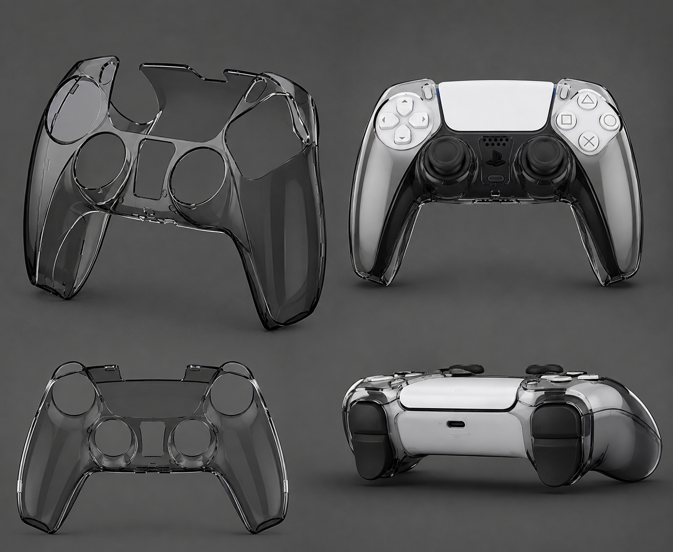 Crystal Gearfrag Transparant Hoesje voor PS5 Controller