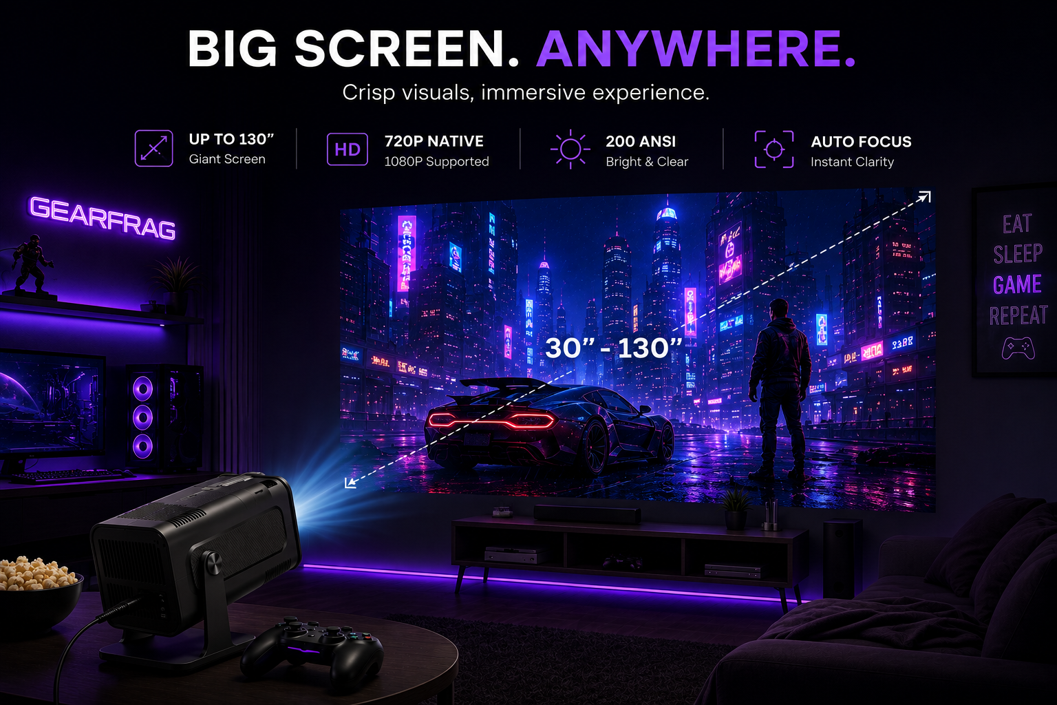 HY320 Mini Gearfrag — Projecteur HD Android