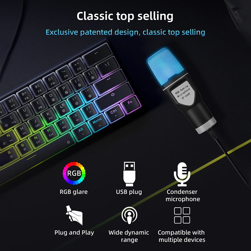Gearfrag SF-666R RGB Gaming Microphone